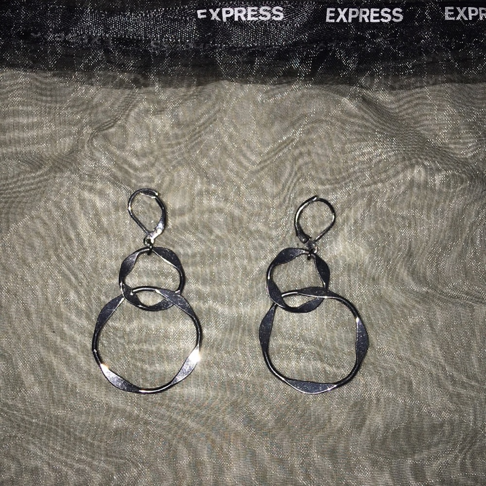 Express Interlocking Hoop Dangle Earrings - image 1